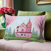 ピンクハビクトリアンウス&さくらんぼブロッサム ランバークッション