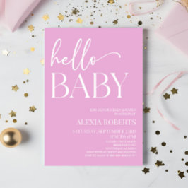 ピンクハミニマルローベビーベビーシャワー 招待状