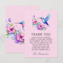 ピンクハミングバードガール赤ちゃんシャワー