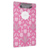 ピンクハミングバードコケパーソナライズされたフローラ クリップボード (右)