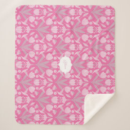 ピンクハミングバードコケパーソナライズされたフローラ シェルパブランケット