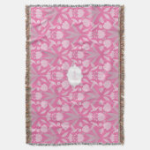 ピンクハミングバードコケパーソナライズされたフローラ スローブランケット (正面縦)