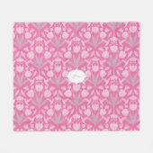 ピンクハミングバードコケパーソナライズされたフローラ フリースブランケット (正面(横))