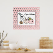 ピンクハロウィンお洒落カボチャとブー ポスター (キッチン)