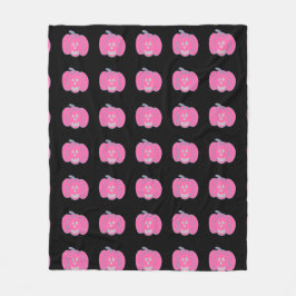 ピンクハロウィンジャックオランタン フリースブランケット