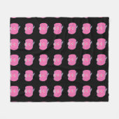 ピンクハロウィンジャックオランタン フリースブランケット (正面(横))