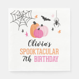 ピンクハロウィンスプークタクル誕生日パーティー スタンダードランチョンナプキン