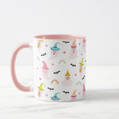 ピンクハロウィン不気味かわいい幽霊コーヒーマグ マグカップ (左)