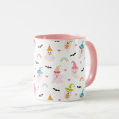 ピンクハロウィン不気味かわいい幽霊コーヒーマグ マグカップ (正面右)