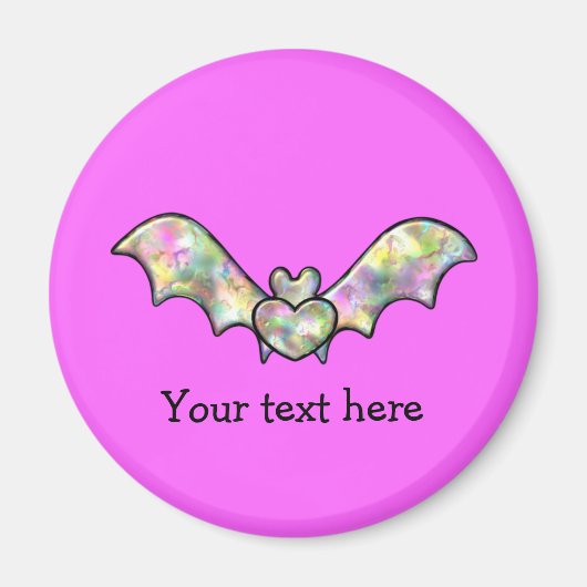 ピンクハロウィーンこうもり及びハート マグネット (正面)