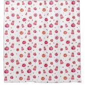 ピンクハロウィーンカボチャ シャワーカーテン (正面)