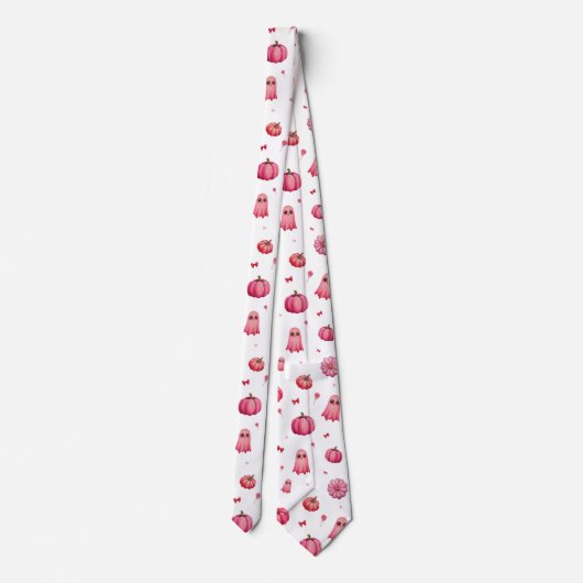 ピンクハロウィーンカボチャ ネクタイ (裏面)