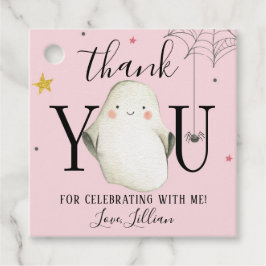 ピンクハロウィーンサンキューラベル フェイバータグ