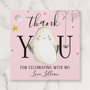 ピンクハロウィーンサンキューラベル フェイバータグ