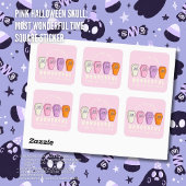 ピンクハロウィーンスカル：最も素晴らしい時間 スクエアシール