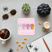 ピンクハロウィーンスカル：最も素晴らしい時間 スクエアシール