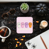 ピンクハロウィーンスカル：最も素晴らしい時間 スクエアシール