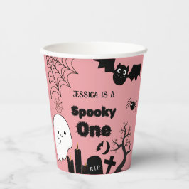 ピンクハロウィーンスポキーワンファースト誕生日パーティー 紙コップ