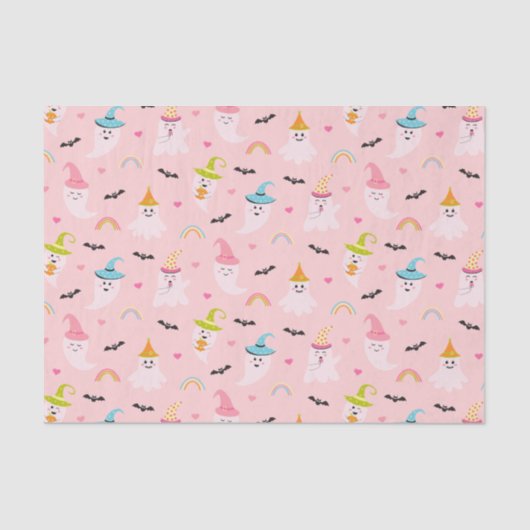 ピンクハロウィーンティッシュペーパー 薄葉紙 (正面)