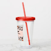 ピンクハロウィーントリックまたはトリートカスタムファミリー名 アクリルタンブラー (左)