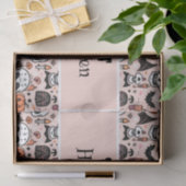 ピンクハロウィーントリックまたはトリートカスタムファミリー名 薄葉紙 (ギフト)