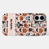 ピンクハロウィーントリックまたはトリート名前をカスタムする Case-Mate iPhoneケース (裏面 (横))
