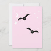 ピンクハロウィーンブラックキャットカボチャこうもりソフトピンク 招待状 (裏面)