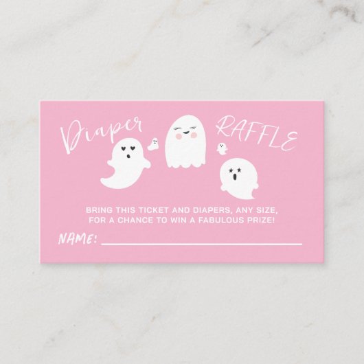 ピンクハロウィーンベビーおむつラッフル エンクロージャーカード (正面)