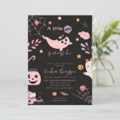 ピンクハロウィーンベビーシャワー招待状 招待状 (スタンド正面)