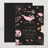 ピンクハロウィーンベビーシャワー招待状 招待状 (正面/裏面)