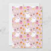 ピンクハロウィーンベビーワードスクランブルベビーシャワーゲーム 招待状 (裏面)