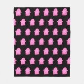ピンクハロウィーンロージー幽霊 フリースブランケット (正面)