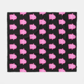 ピンクハロウィーンロージー幽霊 フリースブランケット (正面(横))