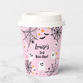 ピンクハロウィーン不気味幽霊 紙コップ