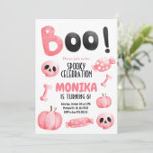 ピンクハロウィーン女子不気味誕生日パーティー 招待状 (スタンド正面)