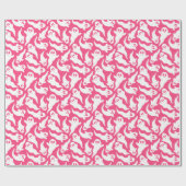 ピンクハロウィーン幽霊パターン ラッピングペーパー (フラット)