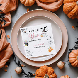 ピンクハロウィーン幽霊ベビーシャワー スタンダードカクテルナプキン