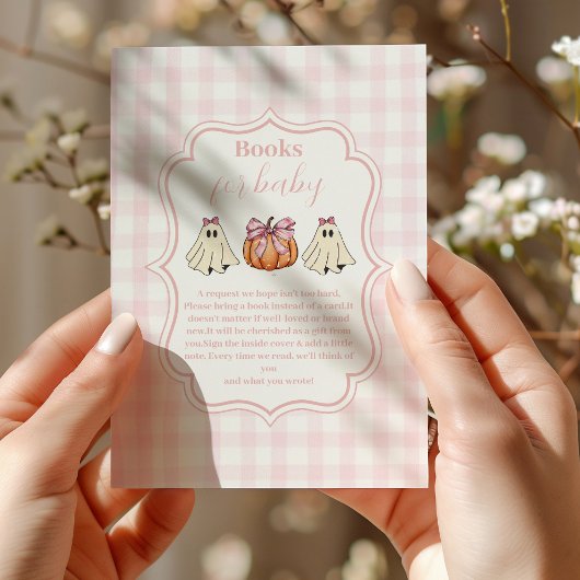 ピンクハロウィーン幽霊ボウガールベビーブックスフォーベビー エンクロージャーカード