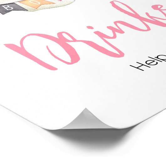 ピンクハロウィーン幽霊リトルブベビーシャワードリンク ポスター (角)