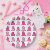 ピンクハロウィーン幽霊 ペーパープレート (パーティー)