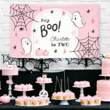 ピンクハロウィーン誕生日かわいい幽霊ヘイboo