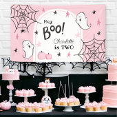 ピンクハロウィーン誕生日かわいい幽霊ヘイboo 横断幕