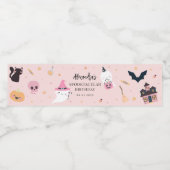 ピンクハロウィーン誕生日ウォーターボトルラベル ペットボトルラベル (シングルラベル)