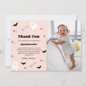 ピンクハロウィーン誕生日スポオクタキュラー サンキューカード (正面)