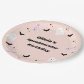 ピンクハロウィーン誕生日スポオクタキュラー ペーパープレート (アングル)