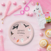 ピンクハロウィーン誕生日パーティー ペーパープレート (パーティー)