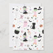 ピンクハロウィーン誕生日招待状 招待状 (裏面)