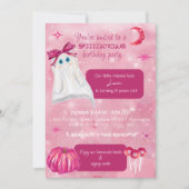 ピンクハロウィーン誕生日招待状for a Girl 招待状 (正面)