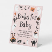 ピンクハロウィーン赤ちゃんシャワーベビー 台座サイン (正面)