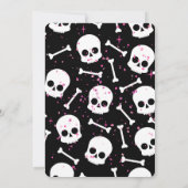 ピンクハロウィーン踊りスケルトンディスコボールパーティー 招待状 (裏面)